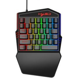 WAWRR Half Keyboard,One Handed Keyboard with Wide Hand Rest,RGB Mechanical Keyboard 38 Keys Switches for iOS//ANDRIOD